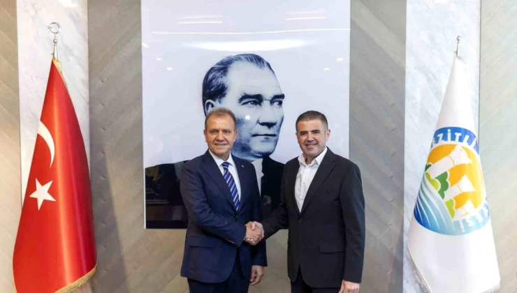 Mersin Büyükşehir Belediye Başkanı Vahap Seçer, Mezitli Belediye Başkanı Ahmet Serkan Tuncer’i ziyaret etti